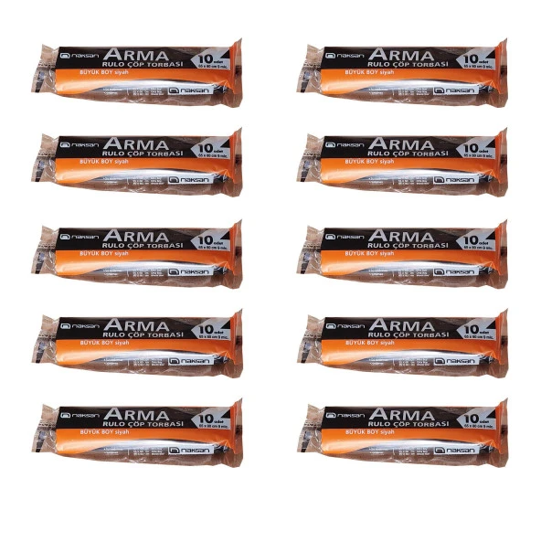 Arma Standart Büyük Boy 50 Litre Çöp Torbası Poşeti / 65 x 80 Cm - Siyah - 10 Adetlik 10 Rulo ürün görseli 1