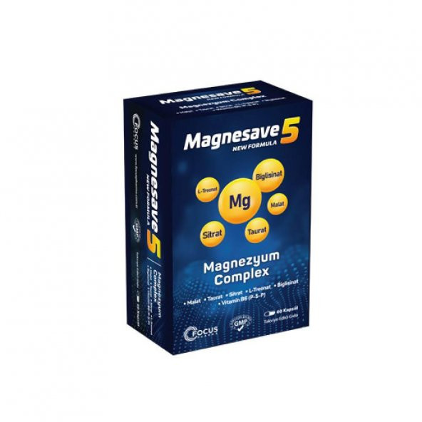 Magnesave5 Magnezyum Complex 60 kapsül ürün görseli 1