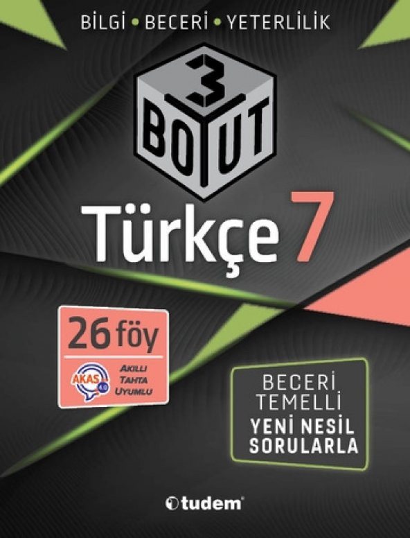 Tudem 7. Sınıf Türkçe 3 Boyut Yeni Nesil Sorular 2023 ürün görseli 1