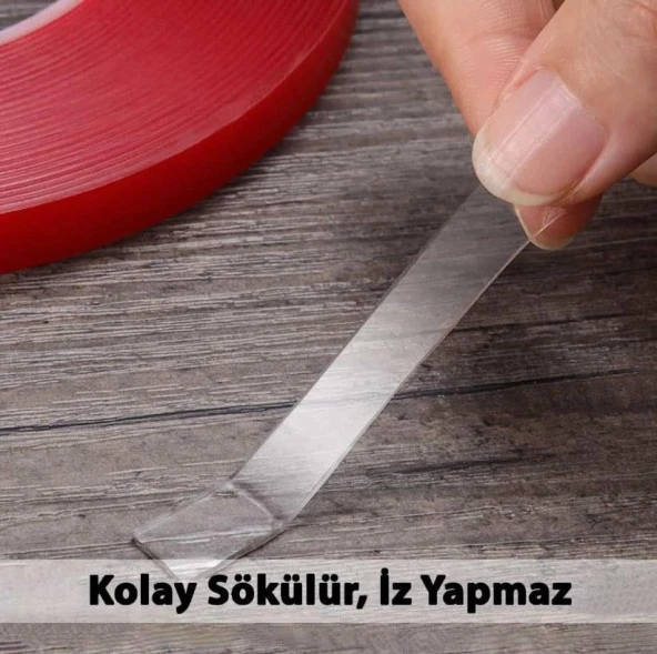 Çift Taraflı Şeffaf Silikon Bant 10 mm x 5 m - Resim 4