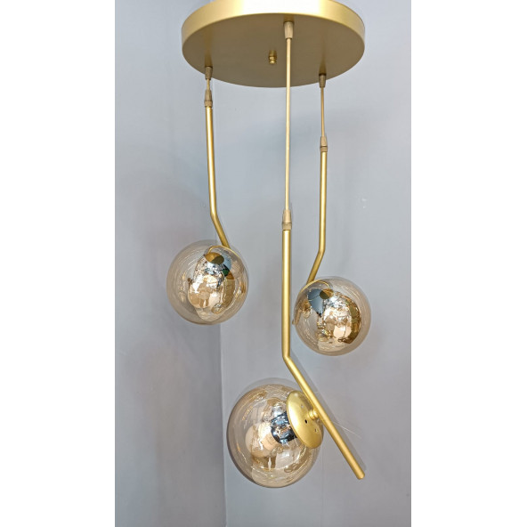 GOLD SARKIT AVİZE 3'LÜ - Resim 3