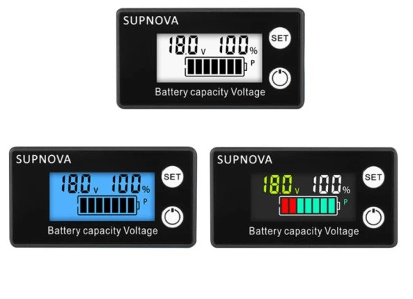 Ayt Pil Kapasite Göstergesi Dc 8v-100v Kurşun Asit Lityum Voltmetre Gerilim Ölçer 12v-24v-48v-72v ürün görseli 1