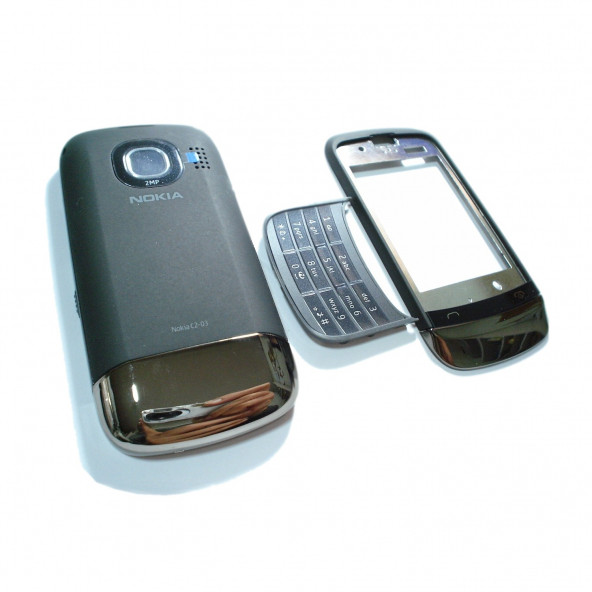 Nokia C2-03 Kasa Kapak Tuş Takımı C2-03 Uyumlu Siyah Renk Orta Kasa Ön Kapak Arka Kapak ürün görseli 1