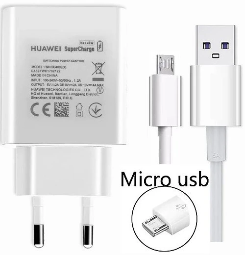 Orjinal Huawei Y7 Prime Super Charge 4A 40W Hızlı Şarj Cihazı ve Micro USB Data Kablosu HM40WSC000039 ürün görseli 1
