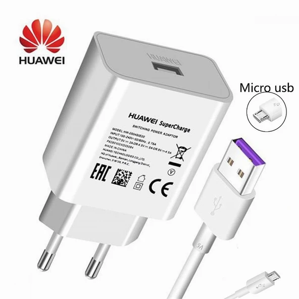 Orjinal Huawei P9 Lite Super Charge 4A 40W Hızlı Şarj Cihazı ve Micro USB Data Kablosu HM40WSC000082 ürün görseli 1