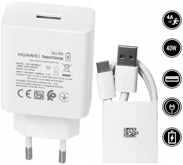 Orjinal Huawei P8 Lite Super Charge 4A 40W Hızlı Şarj Cihazı ve Micro USB Data Kablosu HM40WSC000111 ürün görseli 1