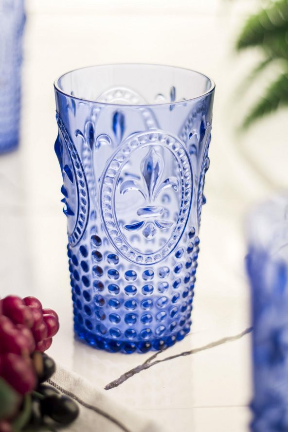 Akrilik Mavi Tekli Uzun Bardak & Su Meşrubat Bardağı 750 ml ( Büyük Boy & Cam Değildir ) ürün görseli 1