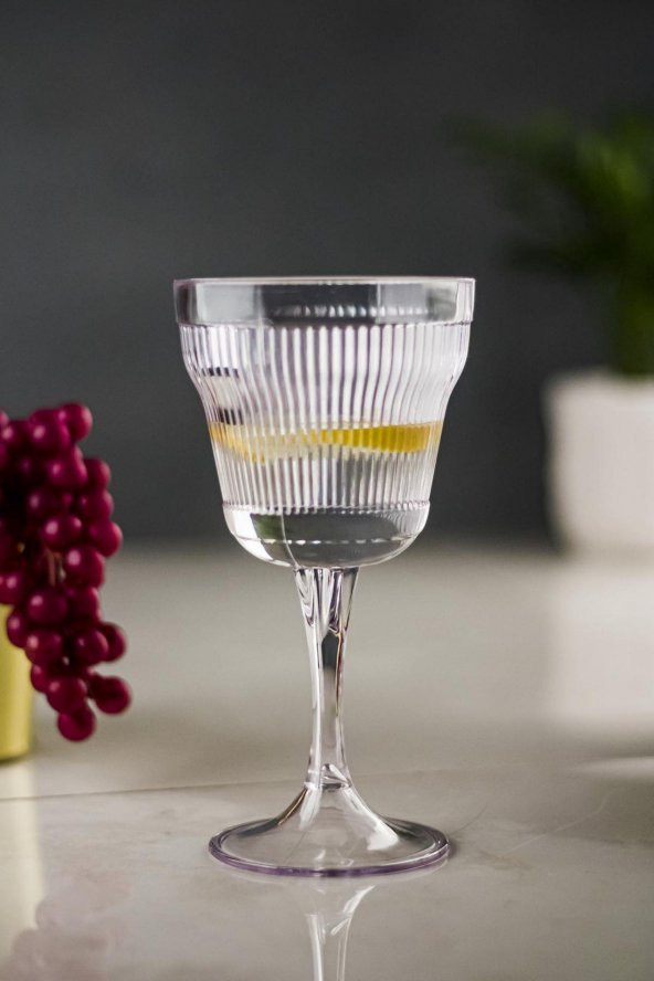 Akrilik Şeffaf Tekli Kadeh & Su Meşrubat Kahve Yanı Bardağı 300 ml ( Cam Değildir ) ürün görseli 1