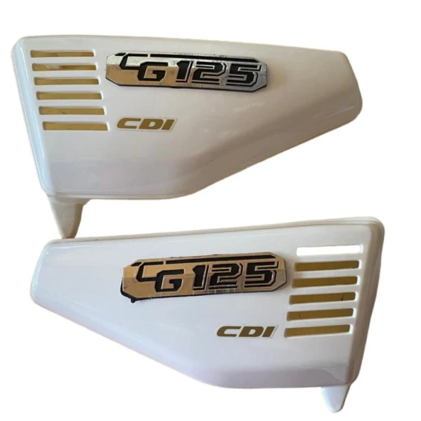Kmtmak Motosiklet Cg 125 Beyaz Yan Kapak Takımı /Grenaj ürün görseli 1