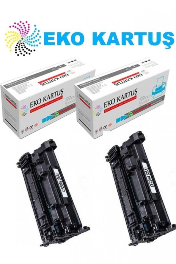 Hp 26a Cf226a Ekonomik Avantajlı 2’li Paket Siyah Muadil Toner - 3100 Sayfa ürün görseli 1