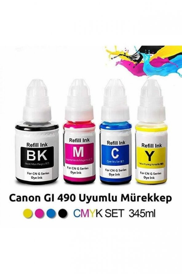 Canon G6040 Mürekkep Seti Muadil (GI 490) ürün görseli 1