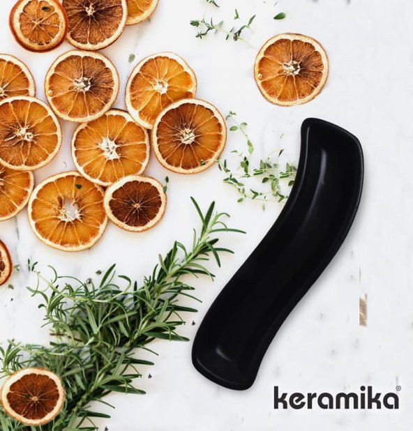 Keramika İvory 18 cm Zeytinlik Mat Siyah ürün görseli 1