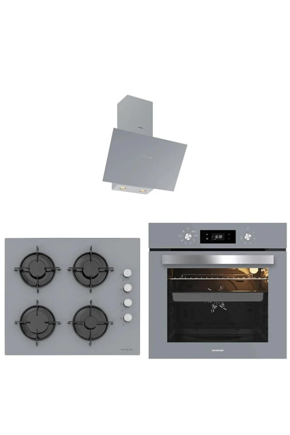 Silverline Gri Cam Ankastre Set 3481 - CS5349S01 - BO65E4S01 ürün görseli 1