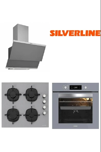 Silverline Gri Cam Ankastre Set 3420 - CS5335S01 - BO65E4S01 ürün görseli 1