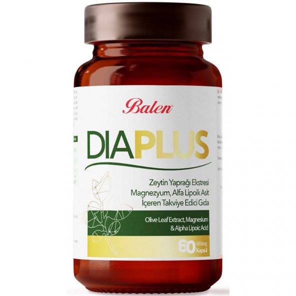 Balen Dia Plus Zeytin Yaprağı Ekstresi Magnezyum Alfa Lipoik Asit 655 Mg 60 Kapsül ürün görseli 1
