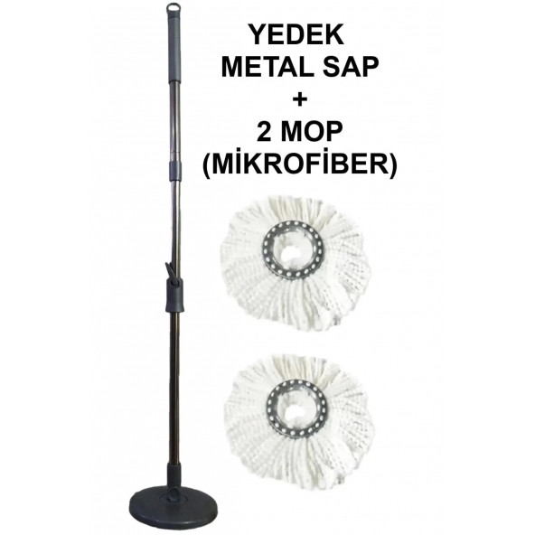 Vipix Tüm Temizlik Seti Kovalarına Uyumlu Metal Yedek Sap 2 Mop  (Parex,Vileda vb. Kovalara Uyumlu) ürün görseli 1