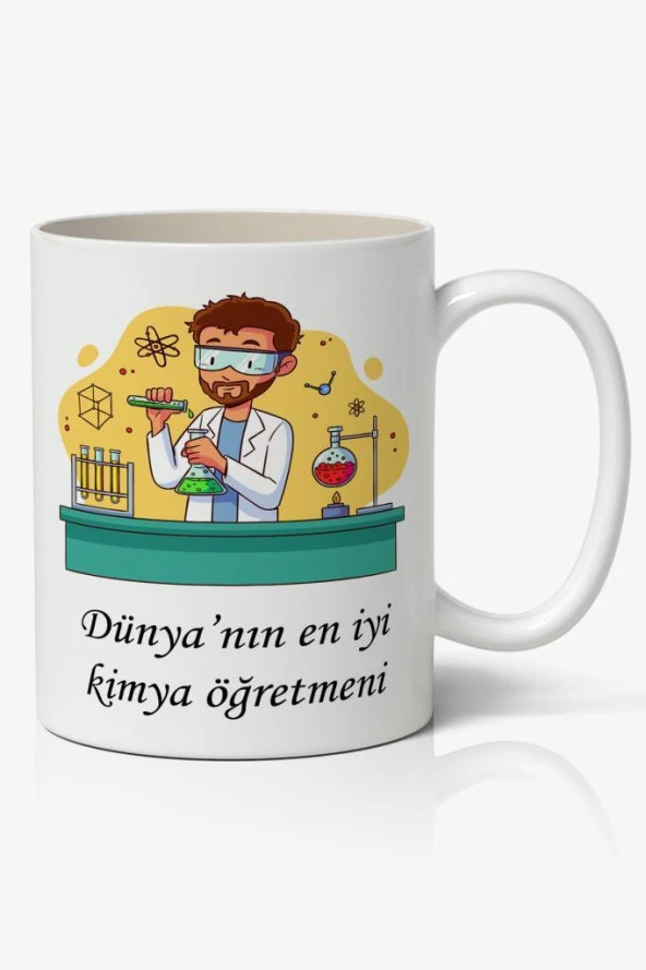 Dünyanın En İyi Kimya Öğretmeni - Öğretmenler Günü Temalı Baskılı Kupa Bardak Baskılı Kahve Kupa Bardak ürün görseli 1