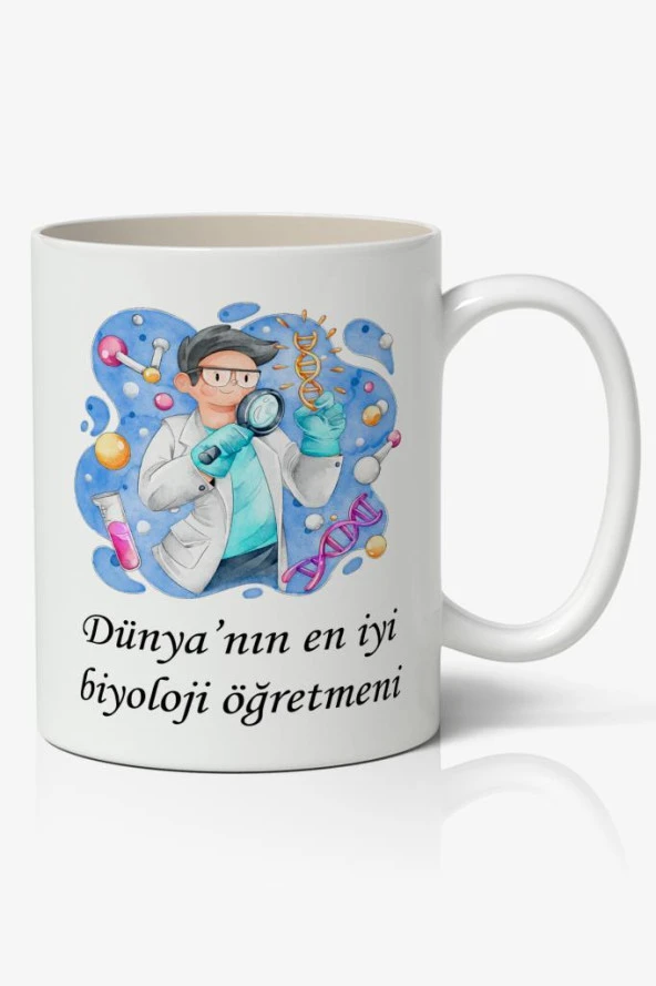 Dünyanın En İyi Biyoloji Öğretmeni - Öğretmenler Günü Temalı Baskılı Kupa Bardak Baskılı Kahve Kupa Bardak-1 ürün görseli 1