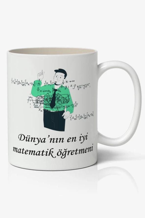 Dünyanın En İyi Matematik Öğretmeni - Öğretmenler Günü Temalı Baskılı Kupa Bardak Baskılı Kahve Kupa Bardak ürün görseli 1