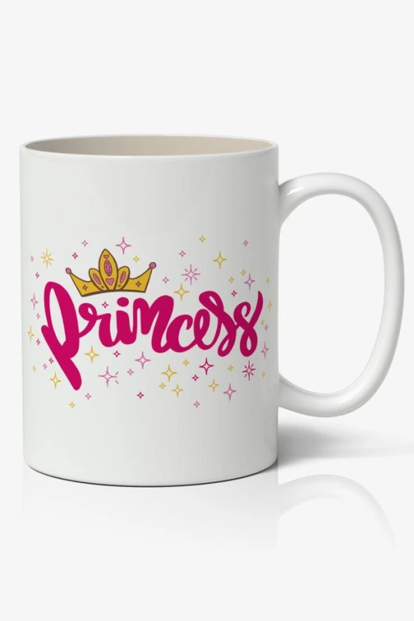 Princess Yazı Baskılı Kupa Bardak Baskılı Kahve Kupa Bardak ürün görseli 1