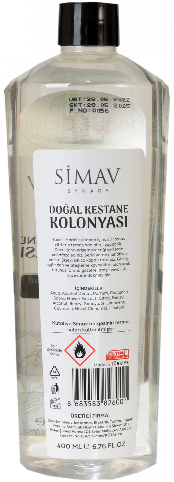 SİMAV Termal Sulu Kolonya Seti 5li - 400 ml - Resim 2
