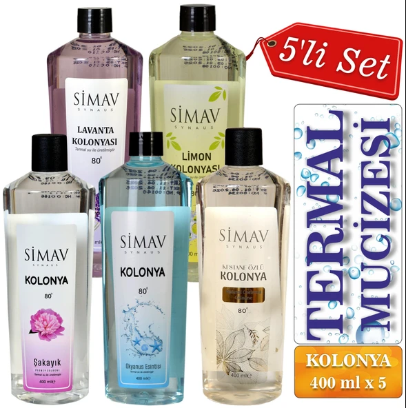 SİMAV Termal Sulu Kolonya Seti 5li - 400 ml ürün görseli 1