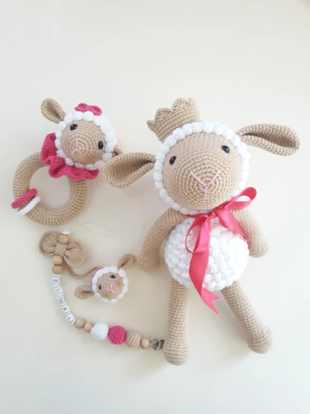 Pembeli Kuzu Set Takımı Amigurumi Organik Oyuncak ürün görseli 1
