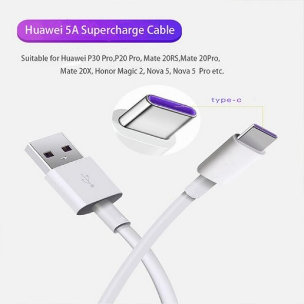 Orjinal Huawei Type C 5A 1M MOR Hızlı Şarj ve Data Kablosu (KARGO BEDAVA) HMORKAB5A0856 ürün görseli 1