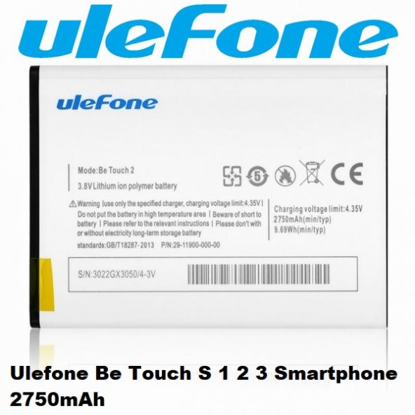 Day Ulefone Be Touch S Smartphone 2750 mAh ORJİNAL Batarya Pil (Uzun Ömürlü 2 YIL GARANTİLİ) BBZ10LS003266 ürün görseli 1