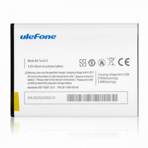 Day Ulefone Be Touch Smartphone 2750 mAh ORJİNAL Batarya Pil (Uzun Ömürlü 2 YIL GARANTİLİ) BBZ10LS003306 ürün görseli 1