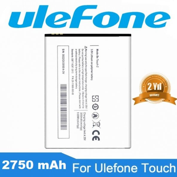 Day Mobile Ulefone Be Touch 3 Smartphone 2750 mAh ORJİNAL Batarya Pil (2 YIL GARANTİLİ) BBZ10LS003503 ürün görseli 1