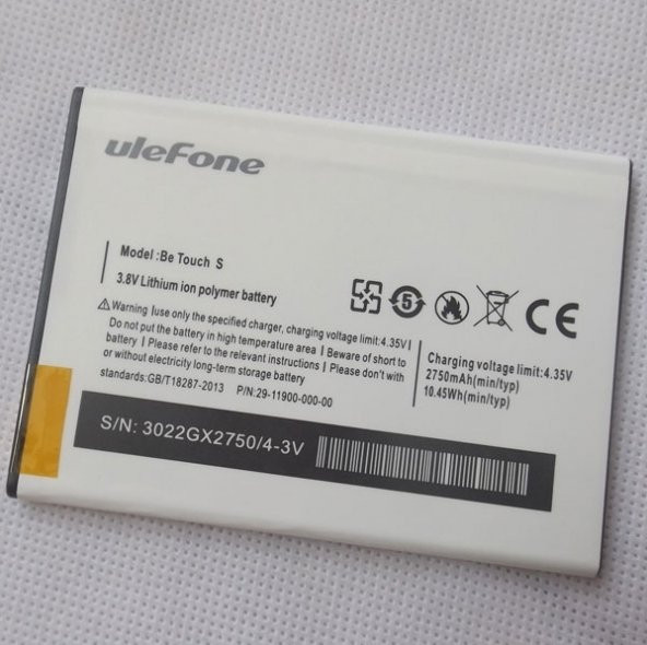 Day Ulefone Be Touch 1 Smartphone 2750 mAh ORJİNAL Batarya Pil (Uzun Ömürlü 2 YIL GARANTİLİ) BBZ10LS003627 ürün görseli 1