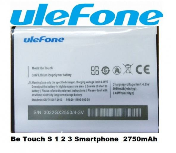 Day Ulefone Be Touch 2 Smartphone 2750 mAh ORJİNAL Batarya Pil (Uzun Ömürlü 2 YIL GARANTİLİ) BBZ10LS003880 ürün görseli 1