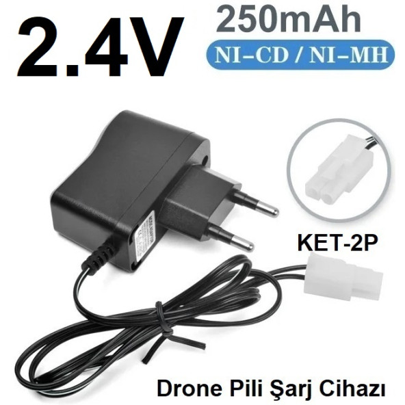 Drone Pili Şarj Cihazı Ket-2p Fiş Güç Adaptörü 2.4v 250mah Çıkış (2 YIL GARANTİLİ) BBZ10LS003892 ürün görseli 1