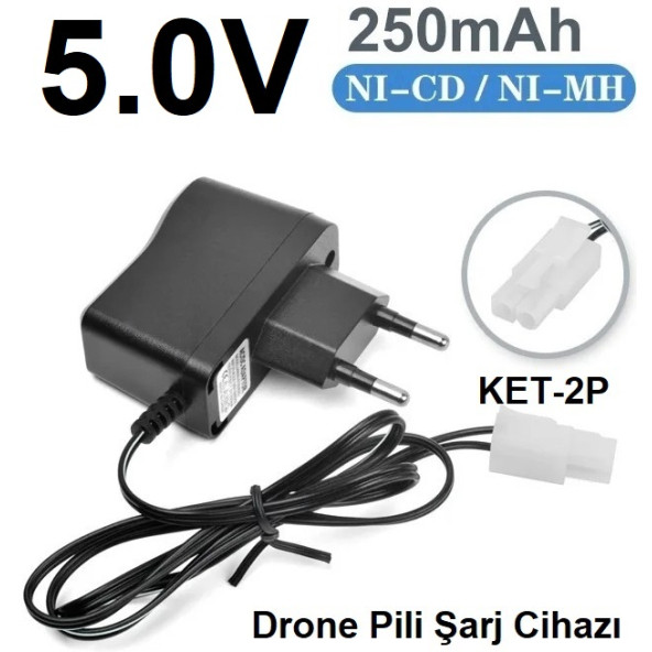 Drone Pili Şarj Cihazı Ket-2p Fiş Güç Adaptörü 5.0v 250mah Çıkış 2 YIL GARANTİLİ BBZ10LS003970 ürün görseli 1