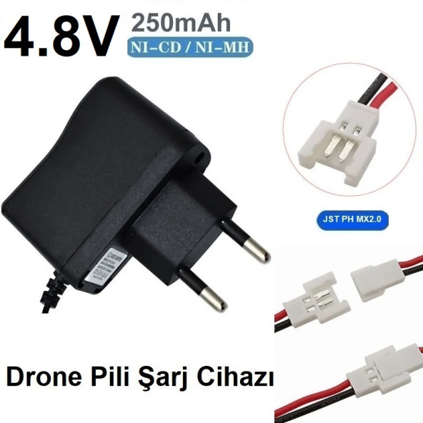 Drone Pili Şarj Cihazı Jst Ph Mx2.0 Fiş Güç Adaptörü 4.8v 250mah Çıkış (2 YIL GARANTİLİ) BBZ10LS004060 ürün görseli 1