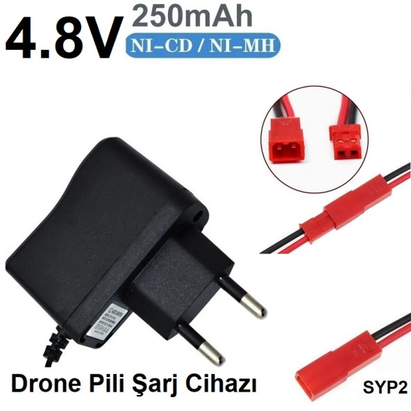 Drone Pili Şarj Cihazı Jst-2p Fiş Güç Adaptörü 4.8v 250mah Çıkış(2 YIL GARANTİLİ) BBZ10LS004302 ürün görseli 1