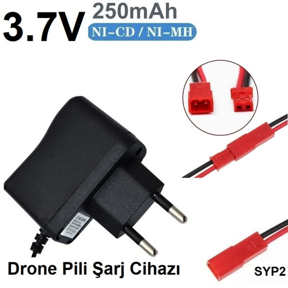 Drone Pili Şarj Cihazı Jst-2p Fiş Güç Adaptörü 3.7v 250mah Çıkış  2 YIL GARANTİ BBZ10LS004267 ürün görseli 1