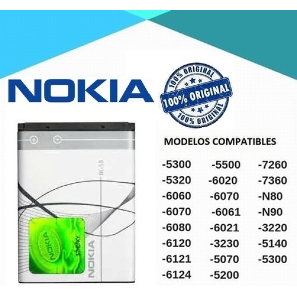 Nokıa Pil Bl 5b 2600 3220 3230 5140 5140i 5200 5300 5500 Sport 5070 5140 5150i Batarya (2 YIL GARANTİLİ) BBZ10LS004481 ürün görseli 1
