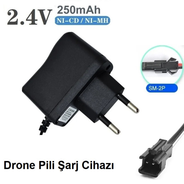 Drone Pili Şarj Cihazı Sm-2p Fiş Güç Adaptörü 2.4v 250mah Çıkış Oyuncak (2 YIL GARANTİLİ) BBZ10LS004475 ürün görseli 1