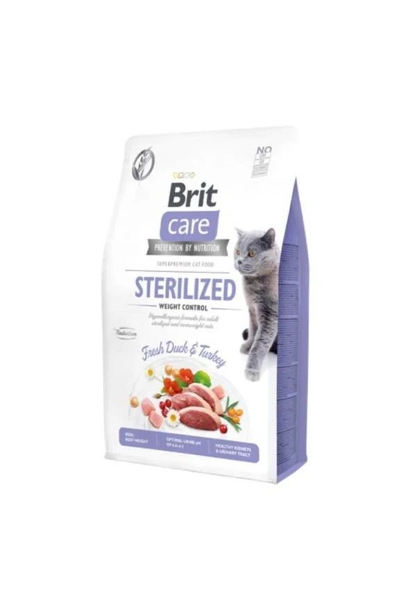 Brit Care Tahılsız Sterilised Kilo Dengeleyici Ördekli Kısır Kedi Maması 2 Kg ürün görseli 1