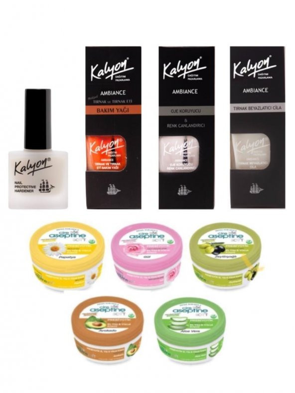 Kalyon Tırnak Sertleştirici+Bakım Yağı+Oje Koruyucu+Beyazlatıcı+Cire Aseptine Krem 30Ml 5 adet Karma ürün görseli 1