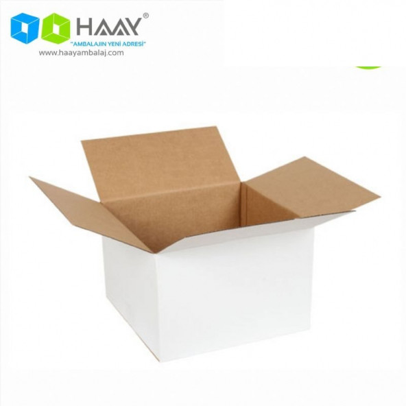 HAAY AMBALAJ 30x30x20cm Tek Oluklu Koli - Beyaz (5 ADET) ürün görseli 1