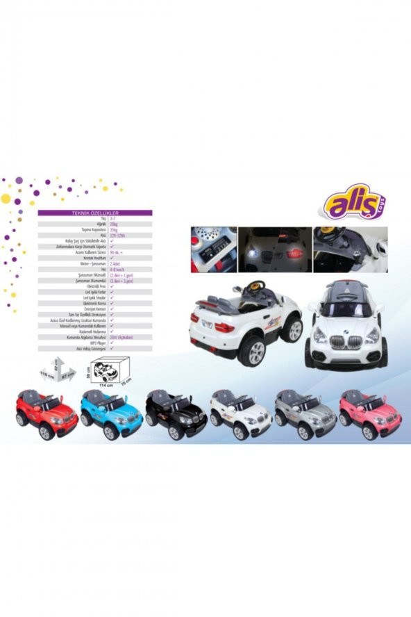 Akülü Araba Bmw 12v Kırmızı - Resim 2