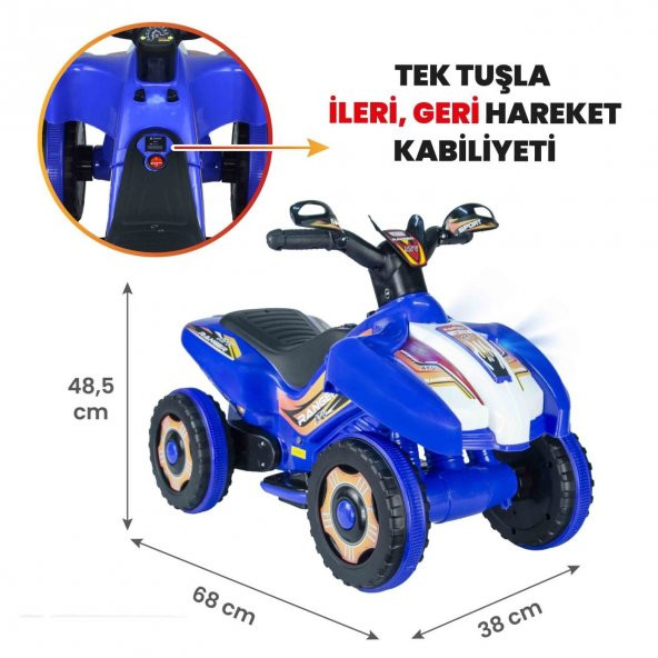 Uj Toys Led Işıklı Müzikli Akülü Atv Akülü Motor ürün görseli 1