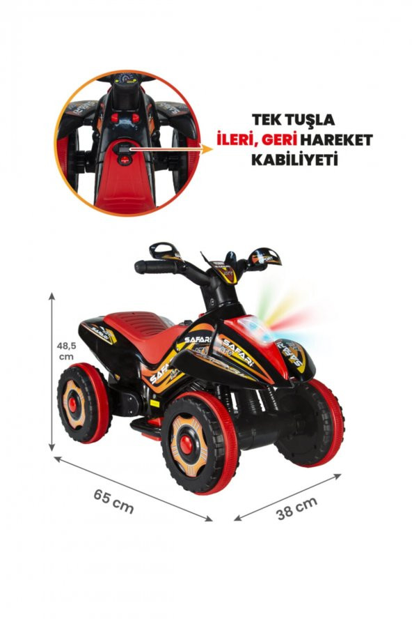 Uj Toys  Akülü Atv 6v Safari Siyah ürün görseli 1