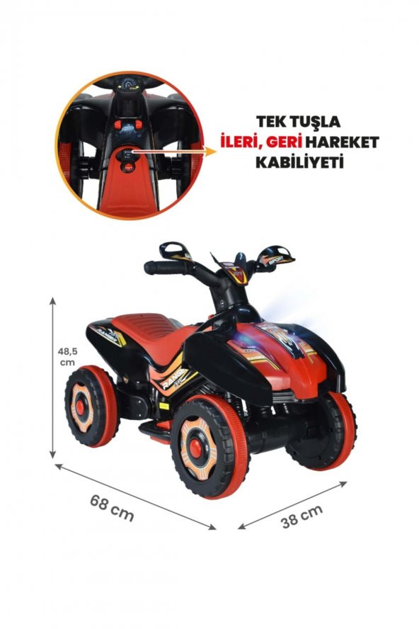 Uj Toys Müzikli Ve Led Işıklı Ranger Akülü Atv 6v-siyah ürün görseli 1