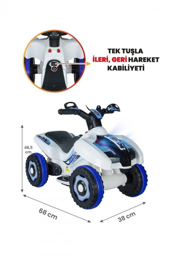 Pratikko Uj Toys Beyaz Akülü Atv 6v Ranger ürün görseli 1