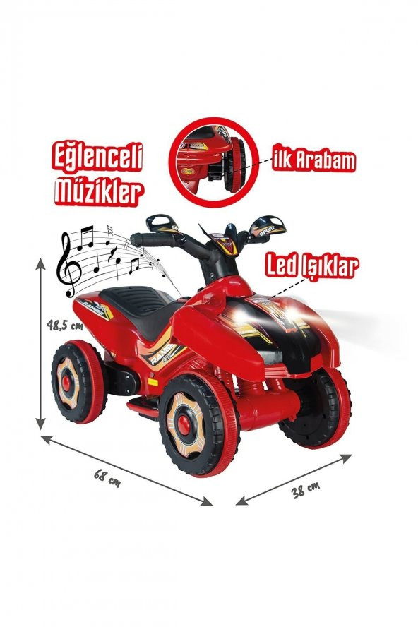 Pratikko Led Işıklı Müzikli Akülü Atv-motor ürün görseli 1