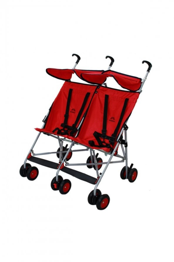 Al-3030 Ikiz Baston Bebek Arabası Kırmızı ürün görseli 1